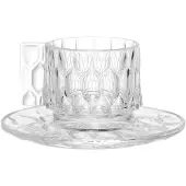 Kartell Jellies Family Koffiekop met Schotel - Lot de 4 Crystal