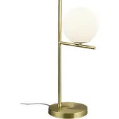 TRIO Tafellamp Pure 52cm mat messing met wit