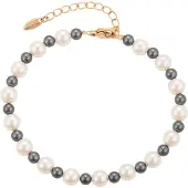 Gaya Armband rose-goud / grijs / parelwit