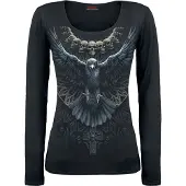 Spiral - Gothic Shirt met lange mouwen - Raven Skull - M tot XL - voor Vrouwen - zwart | Maat M