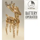 Koopman REINDEER 34CM MET LED CHAMPAGN