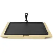 Ibili Gietijzeren Plaat + Houten Basis 38x28 Cm