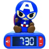 Lexibook Captain America Nachtlampje Wekker met geluiden