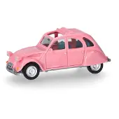 Herpa Citroen 2CV Faltdach Open, Roze