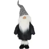 J-Line figuur Kerstman Pied-De-Poule - polyresin - wit/zwart