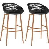 vidaXL Barstoelen 2 st zwart