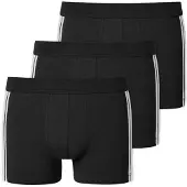 Schiesser Boxershorts 95/5 met stoffen band 3-Pack zwart