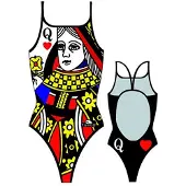 Turbo Queen Of Hearts Swimsuit Zwart XL Vrouw