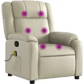 vidaXL Massagestoel van kunstleer in crèmekleur