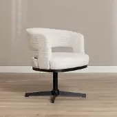 Livin24 Draaifauteuil Gino gemêleerde stof beige