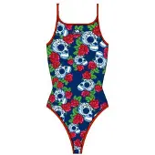 Turbo Roses&skulls Swimsuit Blauw 4XL Vrouw