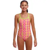 Funkita Single Strap Swimsuit Roze 10 Years Meisje
