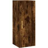 vidaXL Hoge kast 34,5x34x180 cm bewerkt hout gerookt eikenkleurig