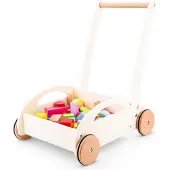 New Classic Toys Houten Blokkenkar - Inclusief 36 blokken - Hoogte 44 cm