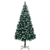 vidaXL Kunstkerstboom met dennenappels en witte sneeuw 240 cm