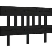 vidaXL Hoofdbord 203,5x3x81 cm massief grenenhout zwart