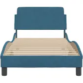 vidaXL Bedframe met hoofdeinde "Dover" fluweel blauw 90x200 cm
