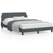 vidaXL Bedframe "Dover" 140x200 cm fluweel donkergrijs