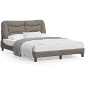 vidaXL Bedframe met LED zonder matras "Hvar" 120x200 cm stof taupe