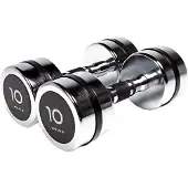 Olive Chromed Dumbbell 10kg 2 Units Zilver