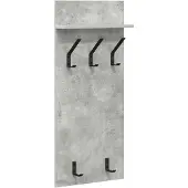 vidaXL Wandgemonteerde kapstok Muurmontage Beton Grijs 40 x 10 x 90 cm