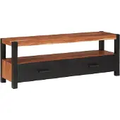 vidaXL Media kast met lade Bruin 110 x 30 x 40 cm Massief Acacia Hout