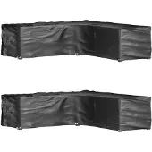 vidaXL Tuinmeubelhoezen L-vormig 2 st 16 oogjes 250x250x70 cm