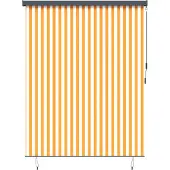 vidaXL Rolgordijn Wit en Oranje 200 x 250 cm Stof en Aluminium
