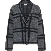 JDY Gebreid vest 'JDYLydia' grijs / zwart