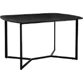 DOMUS Eettafel Gallina met onderstel van metaal zwart, tafelblad in hout-look, hoogte 76 cm (1 stuk)