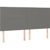 vidaXL Hoofdbord donkergrijs 160x5x118/128 cm Stof