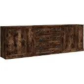 vidaXL Dressoirs 3 st bewerkt hout gerookt eikenkleurig