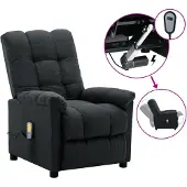vidaXL Massagestoel elektrisch stof donkergrijs