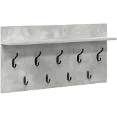 vidaXL Wandgemonteerde kapstok Muurmontage Beton Grijs 80 x 40 x 12 cm