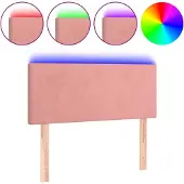 vidaXL Hoofdbord LED 100x5x78/88 cm fluweel roze
