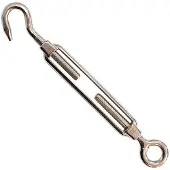 Softee Inox Eye And Hook Turnbuckles Bruin,Zilver