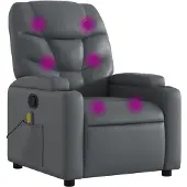 vidaXL Massagestoel van grijs kunstleer