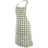Tiseco Gingham Schort - 80 x 74cm - Olijfgroen