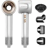 Sansbeauté Föhn met Diffuser - Krullen - 110.000RPM - Ionische Haardroger met Borstel - 4 Opzetstukken – Reisföhn - Krul Feun Set - Sèche Cheveux - Haarföhn met Defuser - Hair Blow Dryer - 1600W