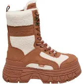 Buffalo Veterlaarsjes 'Fusion' ecru / cognac