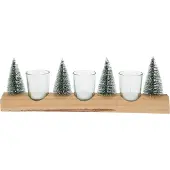 Home & Styling Theelichthouder Set Boompjes Bruin bruin Glas