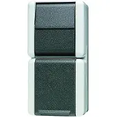 JUNG 876W Wandcontactdoos Opbouwbehuizing 2-voudig Grijs 1 stuk(s)
