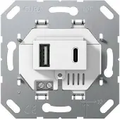 Gira USB-voeding 2-poorts wandcontactdoos type A/C wit - 234900