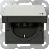 Gira Systeem 55 RVS Schuko Stopcontact Met Scharnierende Afdekking - 4454600