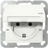 Gira SCHUKO-stopcontact, met kinderbeveiliging, systeem 55, zuiverwit, 1 stuk.
