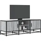 vidaXL Tv-meubel 120x35x41 cm bewerkt hout metaal grijs sonoma eiken