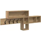vidaXL Wandgemonteerde kapstok Muurmontage Artisan Eiken Bewerkt hout