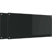 vidaXL Keukenachterwand 2 st Zwart 110 x 50 cm gehard glas