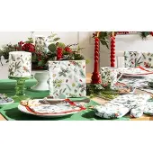 Ambiente Servet 25cm Winter greenery wit