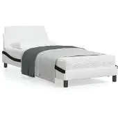 vidaXL Bedframe "Dover" kunstleer wit en zwart 80x200 cm